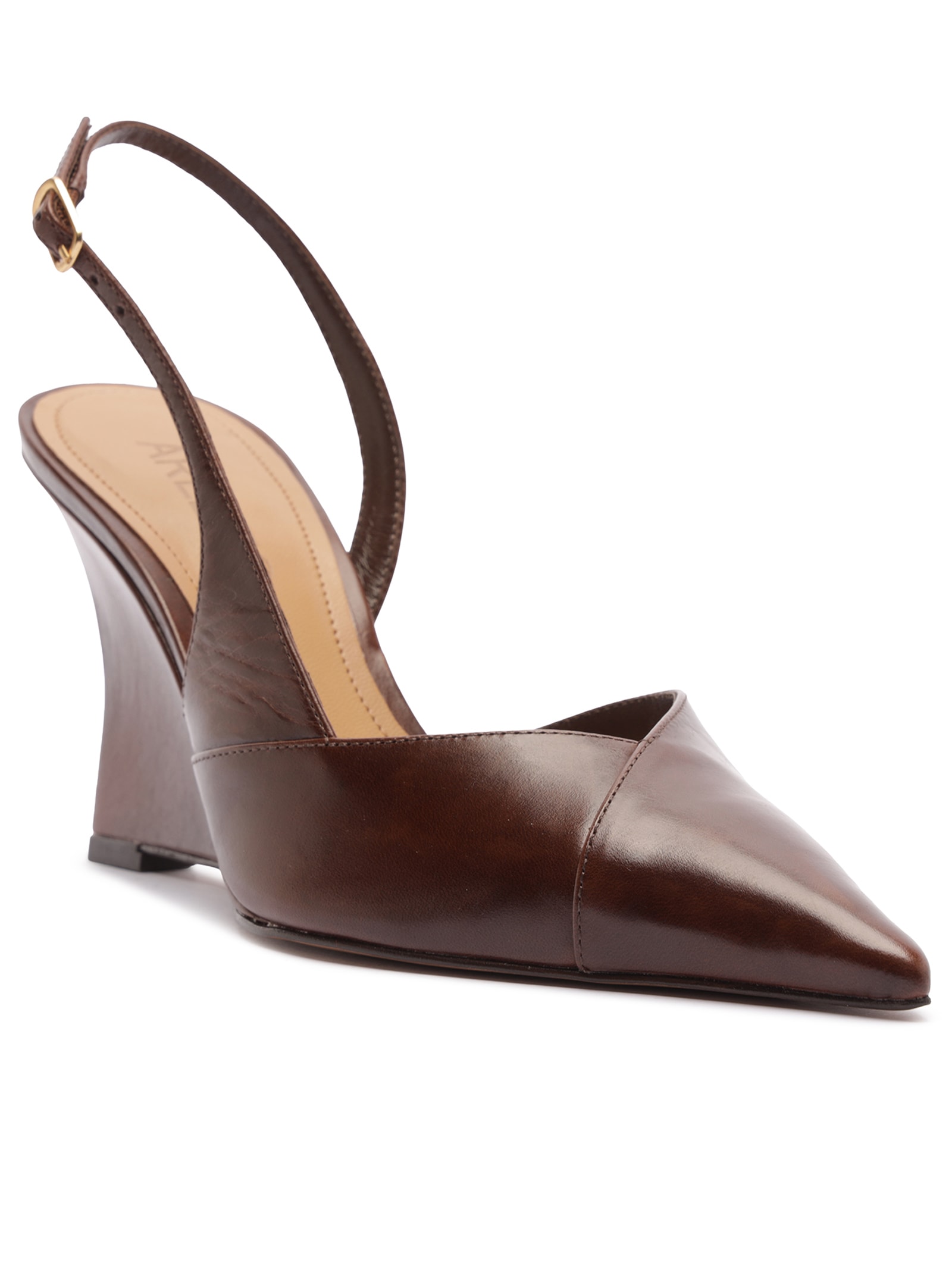 Scarpin Feminino Tourino Leather New Cocoa Marrom Arezzo
