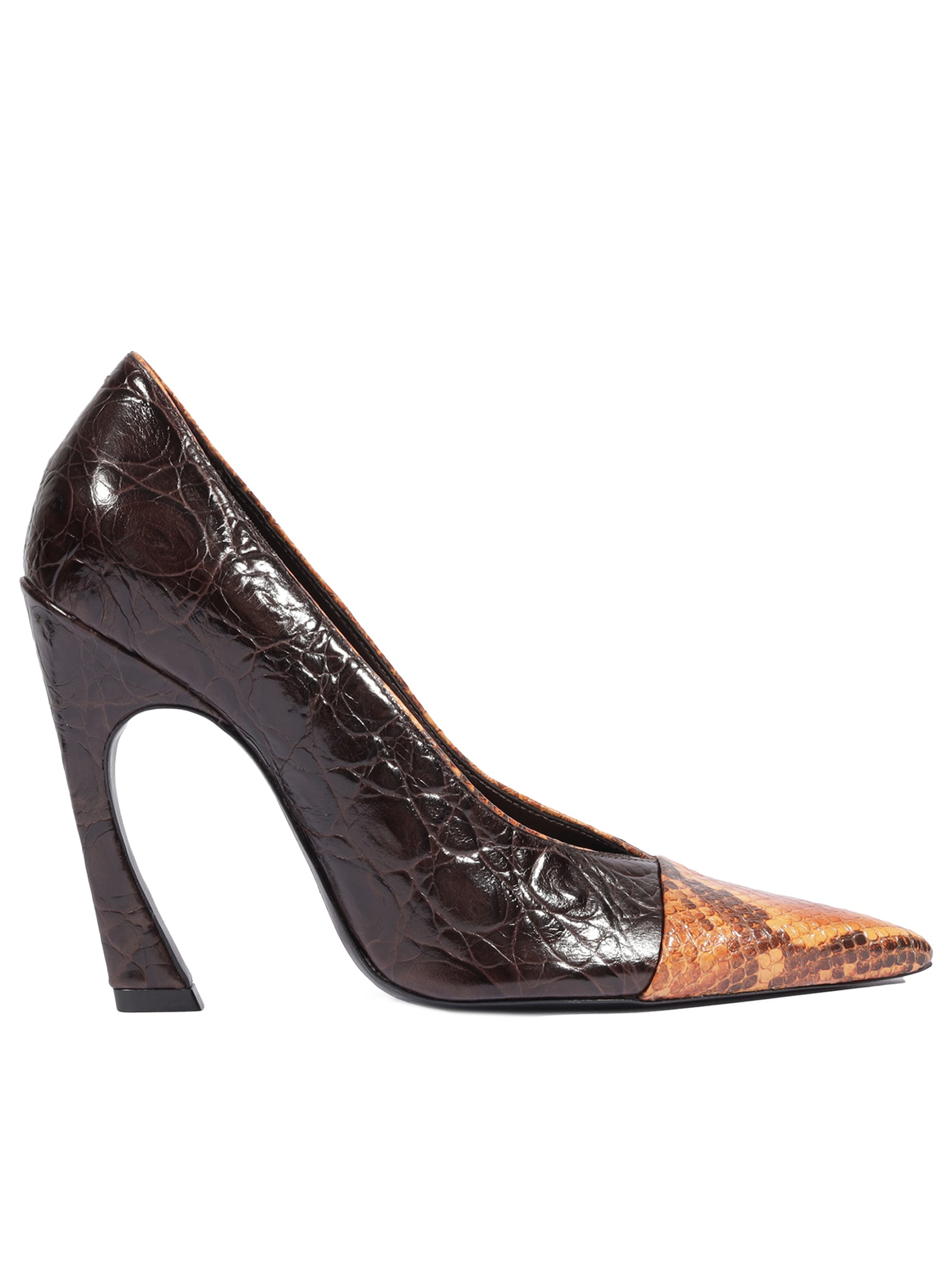Scarpin Lexi Bico Fino Couro Marrom Schutz