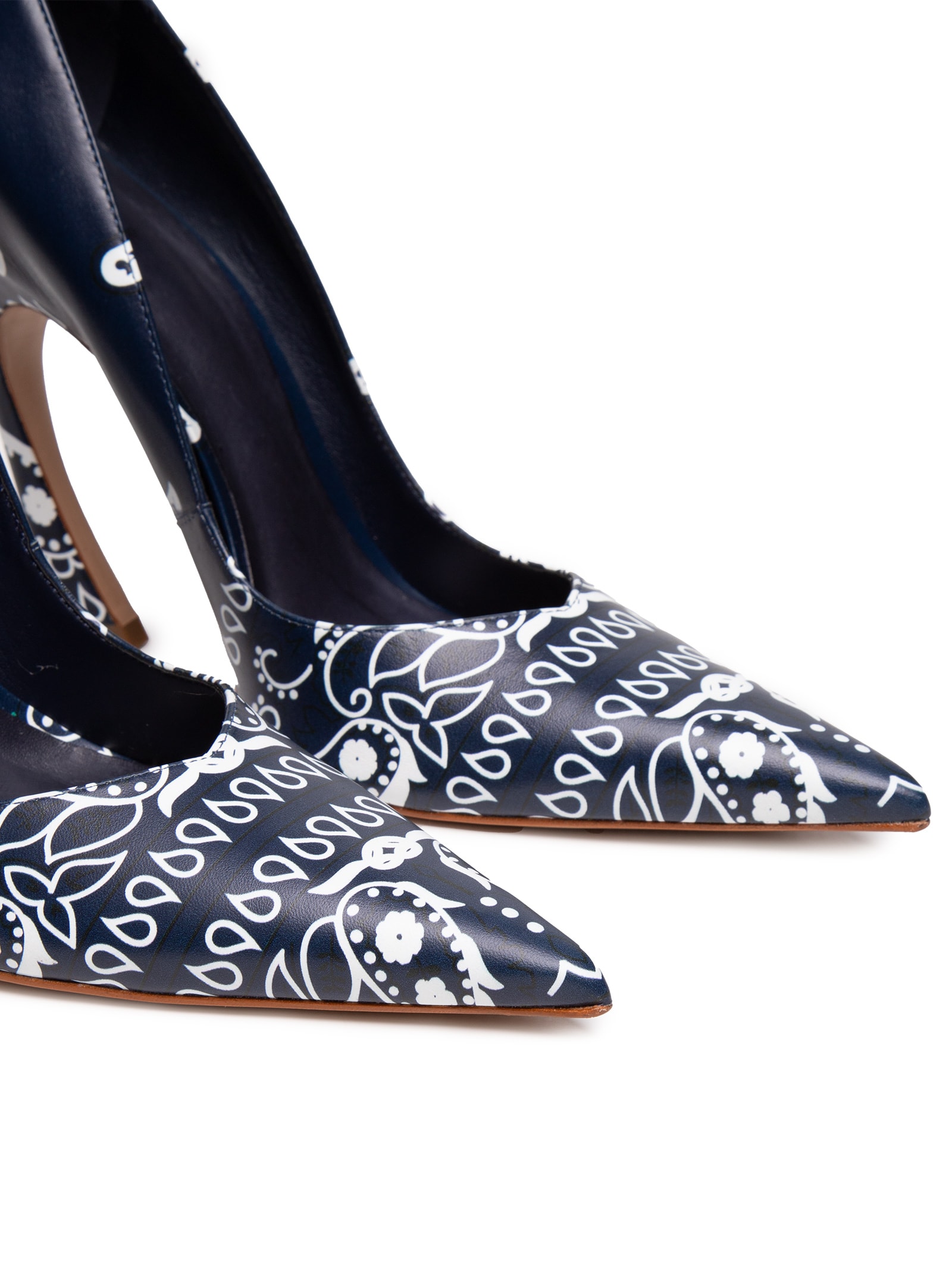 Scarpin Lexi Scarf Couro Azul Schutz + Nati Vozza