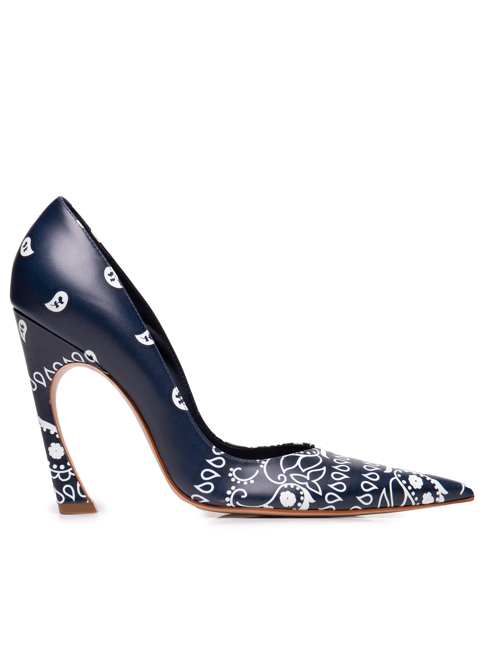 Scarpin Lexi Scarf Couro Azul Schutz + Nati Vozza