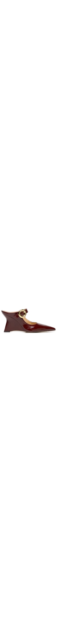 Scarpin Mule Anabela Verniz - Vinho