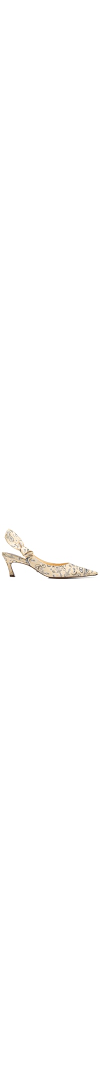 Scarpin Paisley Salto Baixo Slingback Livia - Amarelo