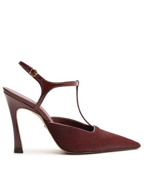 Scarpin Pelo Salto Alto Aberto Telma – Vinho