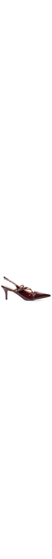 Scarpin Salto Baixo Slingback Fivelas - Vinho