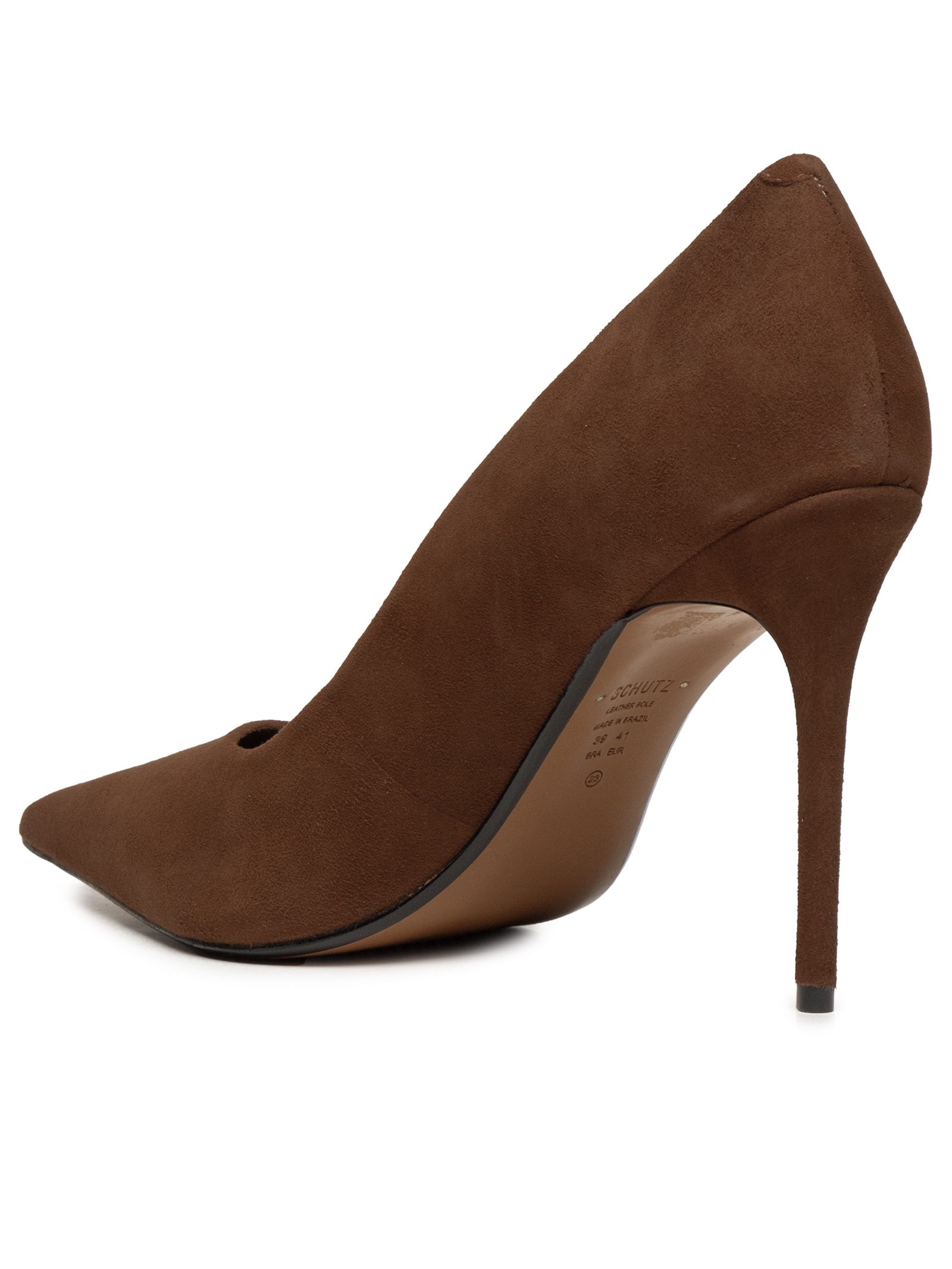 Scarpin Salto Fino Alto Marrom Schutz