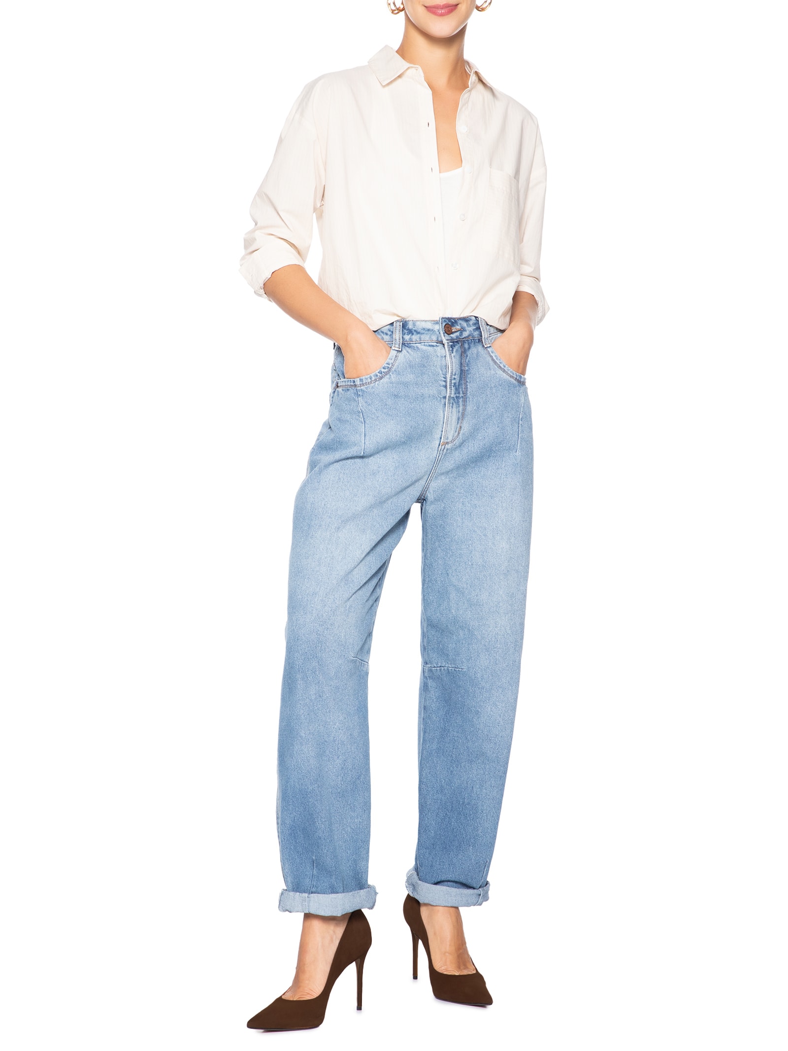 Scarpin Salto Fino Alto Marrom Schutz