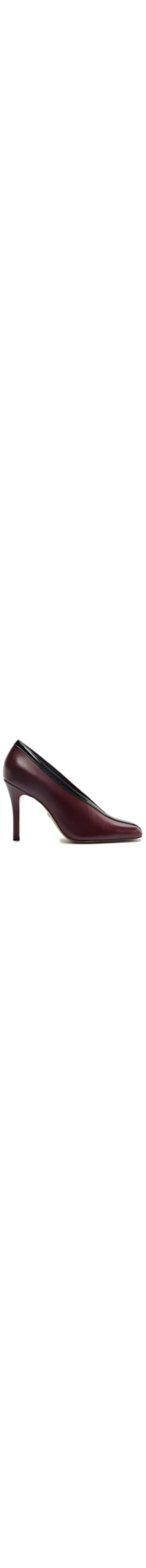 Scarpin Salto Fino Cap Toe - Marrom