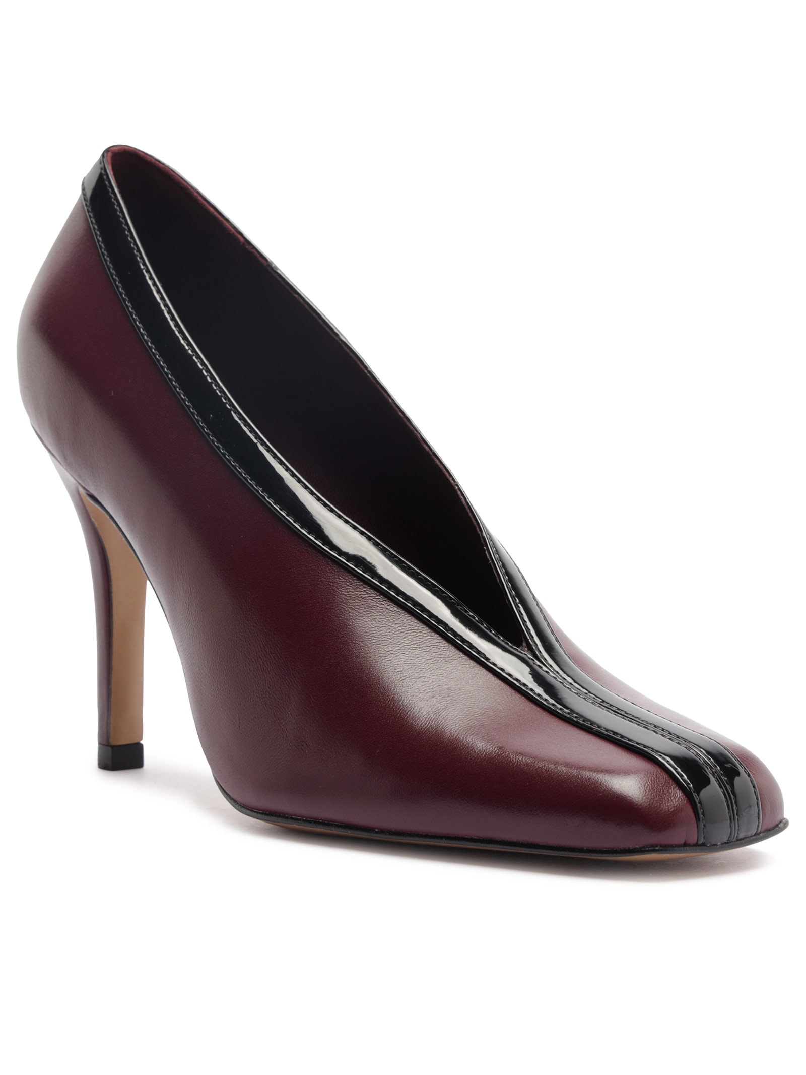 Scarpin Salto Fino Cap Toe Marrom Arezzo