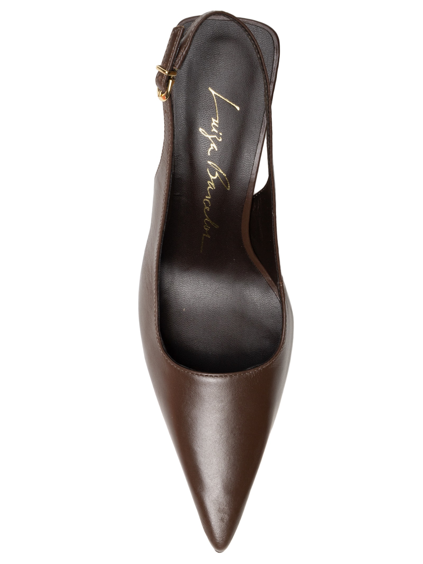 Scarpin Salto Fino Grease Marrom Luiza Barcelos