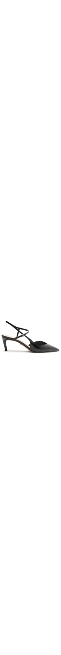 Scarpin Salto Médio Slingback Cruzado - Preto