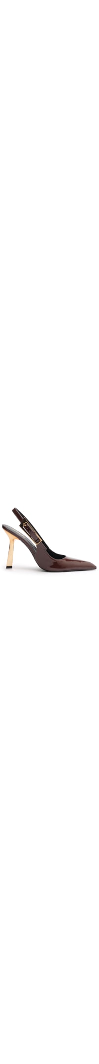 Scarpin Slingback Ciara Couro - Marrom