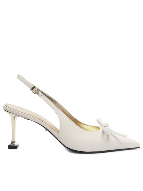 Scarpin Slingback Couro – Off White
