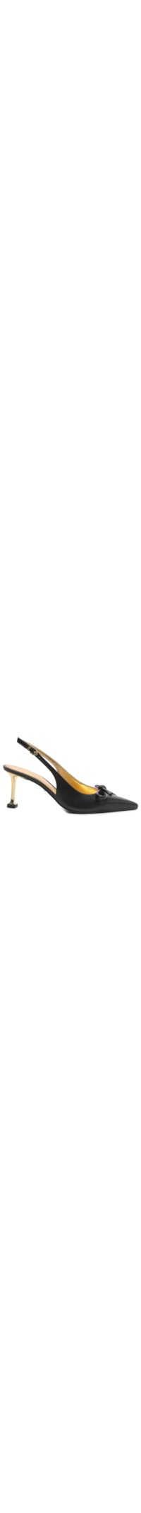 Scarpin Slingback Couro - Preto