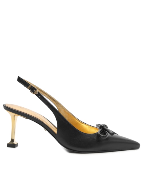 Scarpin Slingback Couro – Preto