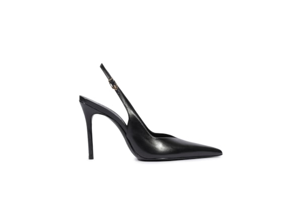 Scarpin Slingback Couro - Preto