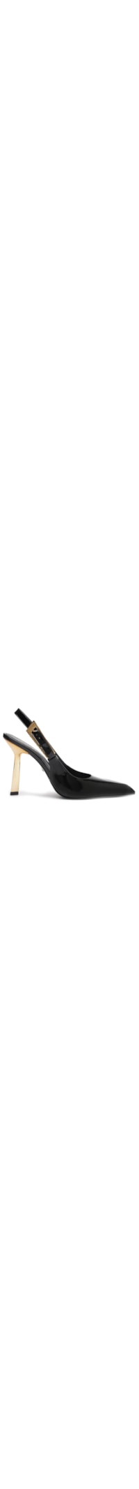 Scarpin Slingback Couro Verniz - Preto