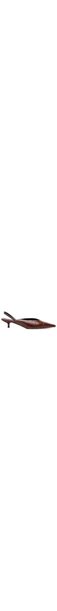 Scarpin Slingback Croco Chocolate - Marrom