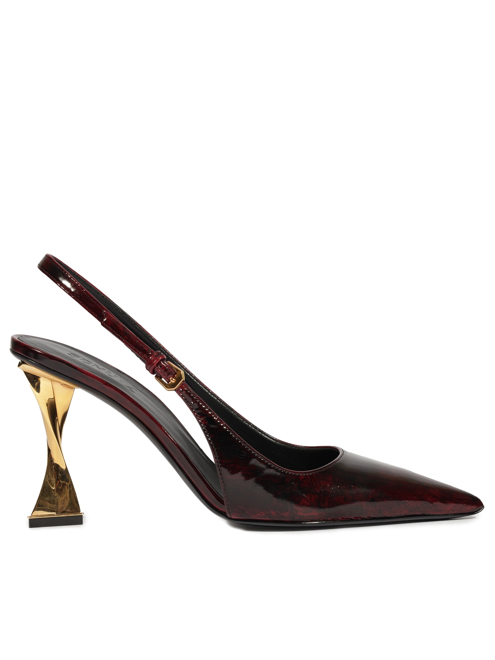 Schutz Scarpin Slingback Elisha Pump Couro Vinho - Main Image