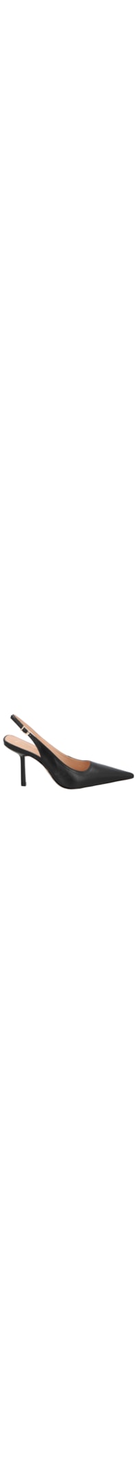 Scarpin Slingback Em Couro - Preto