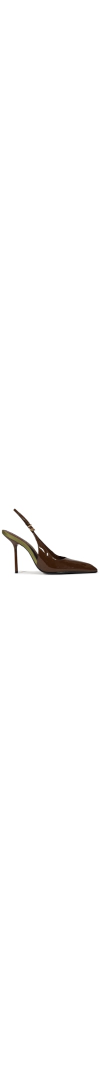 Scarpin Slingback Leona Couro - Marrom
