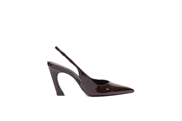 Scarpin Slingback Lexi Couro - Marrom