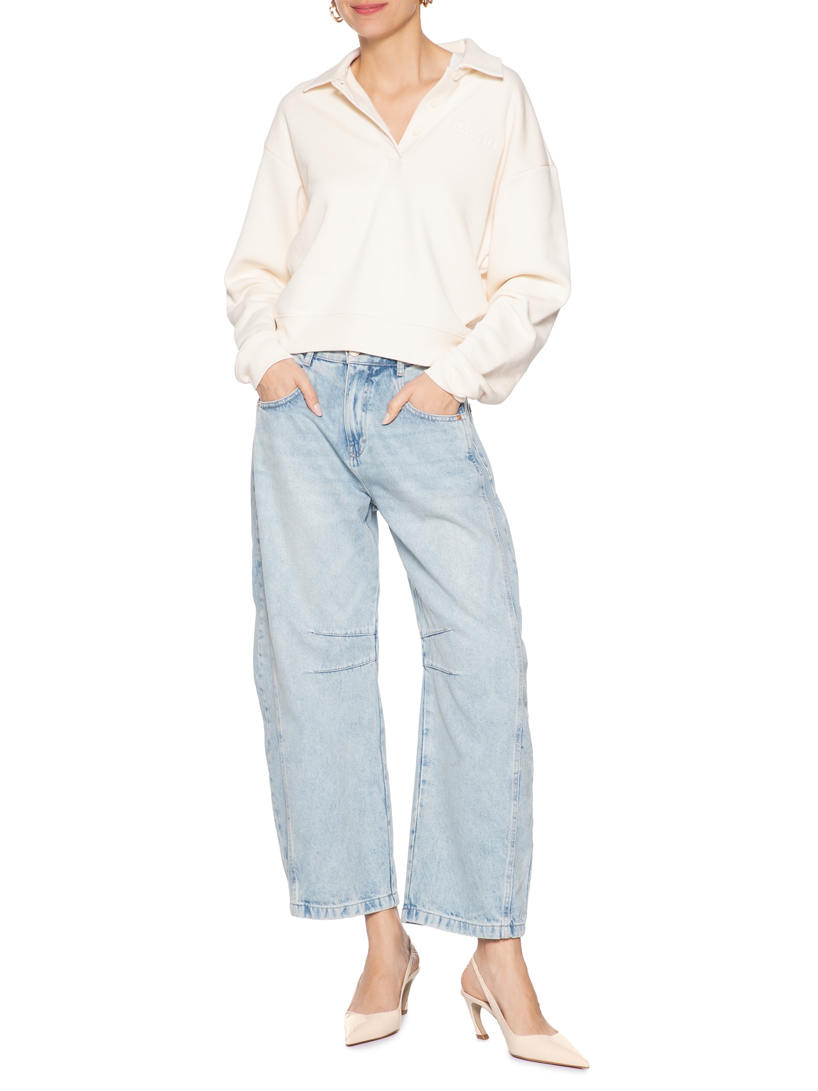 Scarpin Slingback Lexi Mid Verniz Bege Schutz