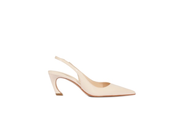 Scarpin Slingback Lexi Mid Verniz - Branco