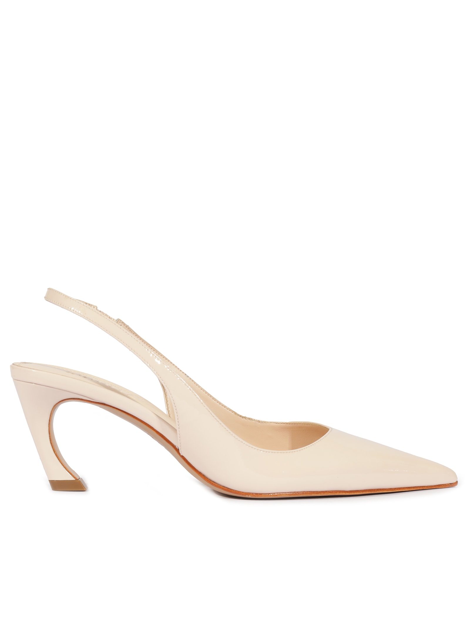 Scarpin Slingback Lexi Mid Verniz Branco Schutz