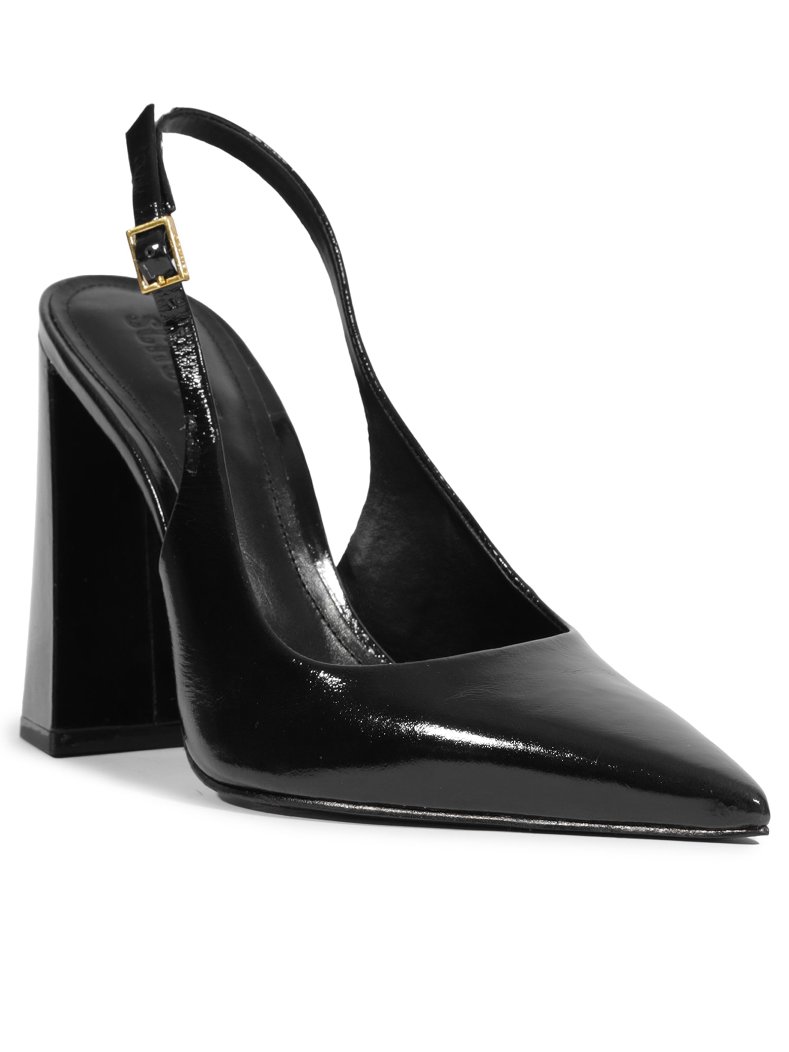 Schutz - Scarpin Slingback Rhonda Couro - Preto