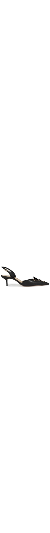 Scarpin Slingback Sabrine Mid Couro - Preto