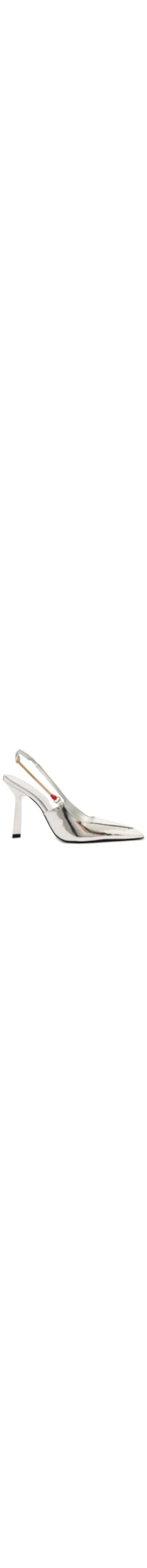 Scarpin Slingback Salto Alto Verniz - Prata