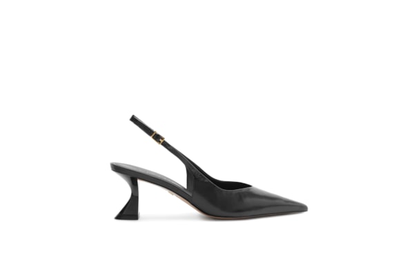 Scarpin Slingback Salto Geométrico – Preto