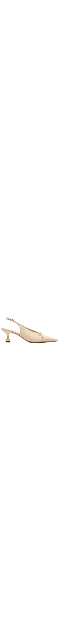 Scarpin Slingback Salto Médio High Vamp Laço - Bege