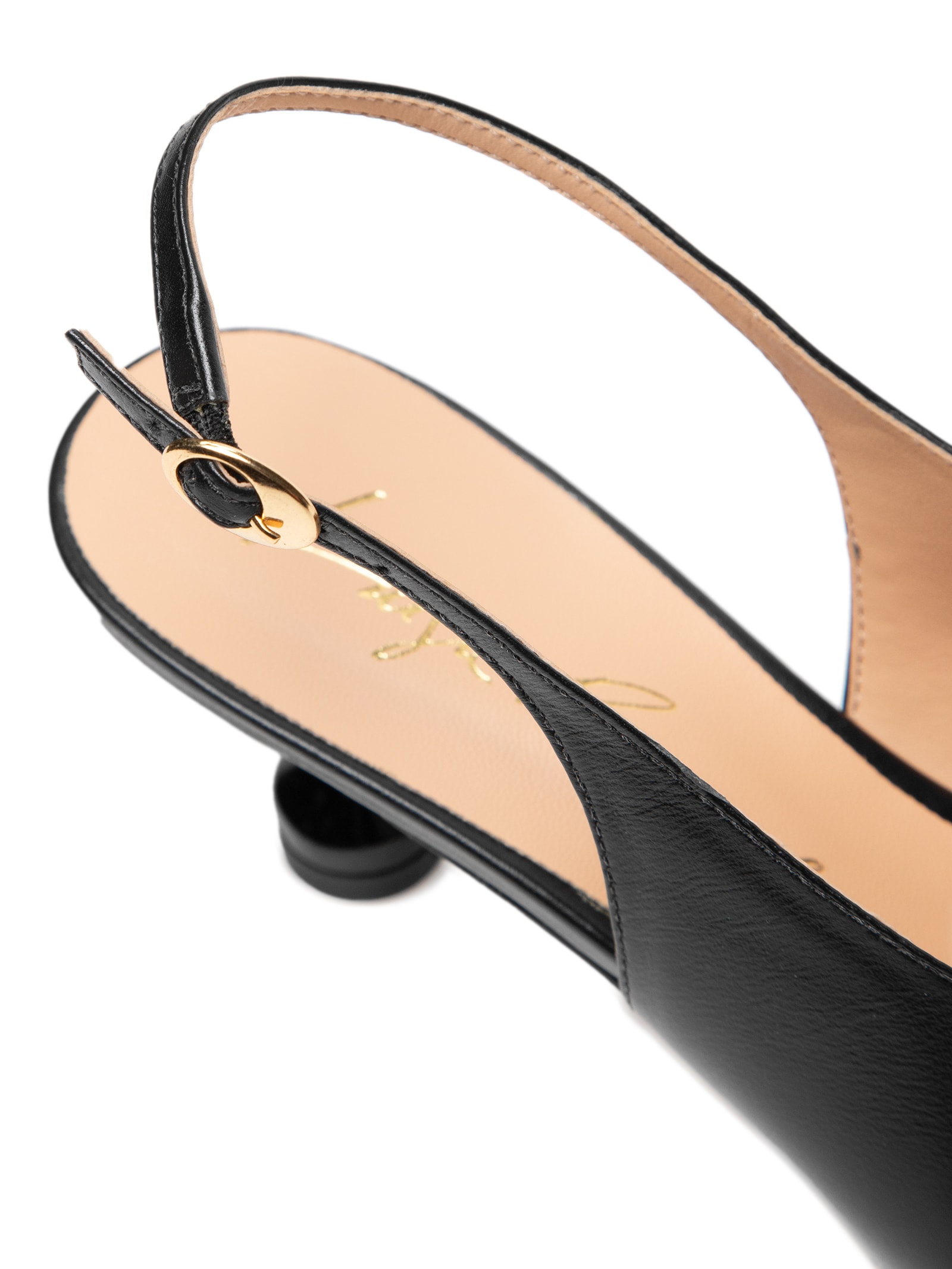 Luiza Barcelos - Scarpin Slingback Salto Médio High Vamp Laço - Preto