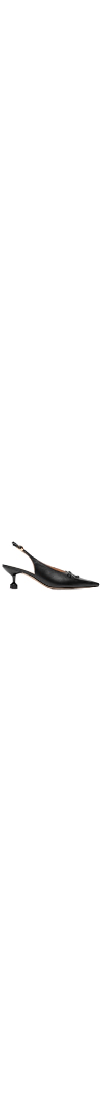Scarpin Slingback Salto Médio High Vamp Laço - Preto