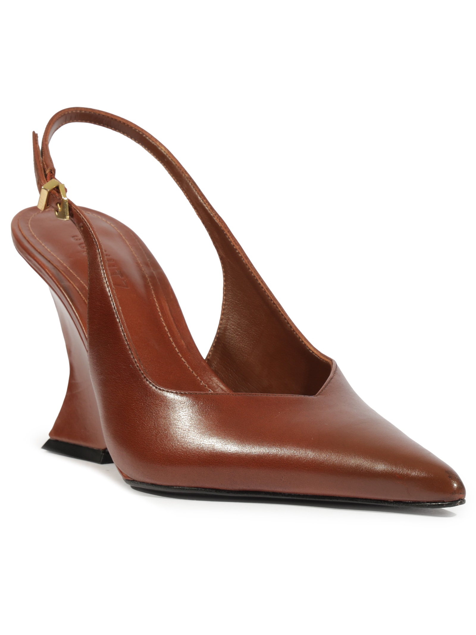 Scarpin Slingback Siena Couro Marrom Schutz