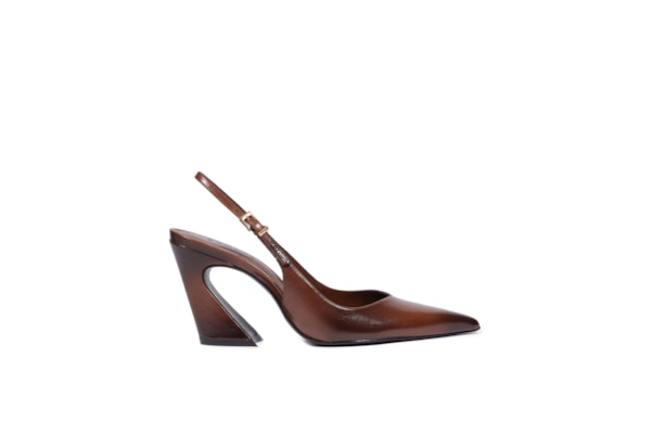 Scarpin Slingback Siena Couro - Marrom