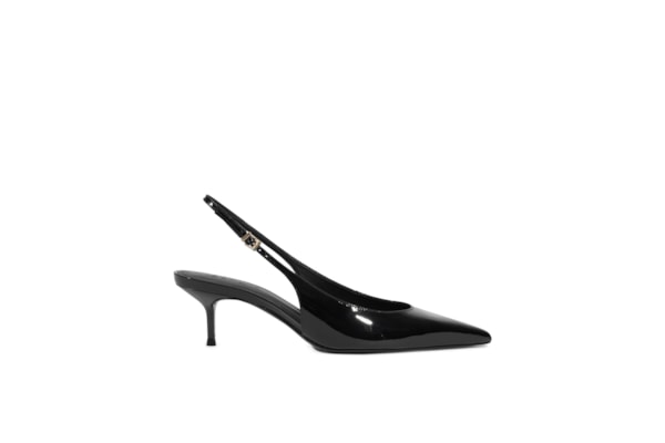 Scarpin Slingback Verniz Couro - Preto