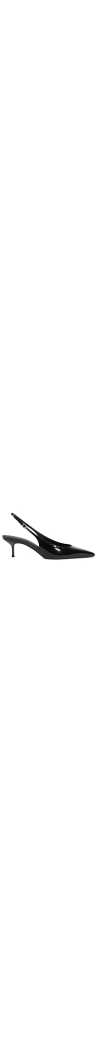 Scarpin Slingback Verniz Couro - Preto