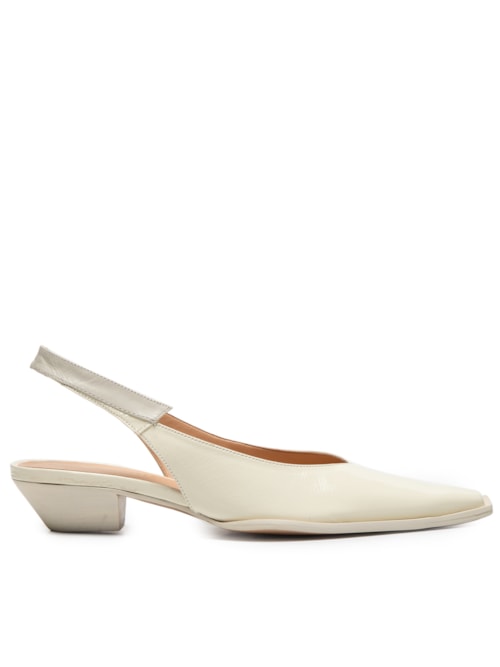 Scarpin Slingback Verniz Show - Branco