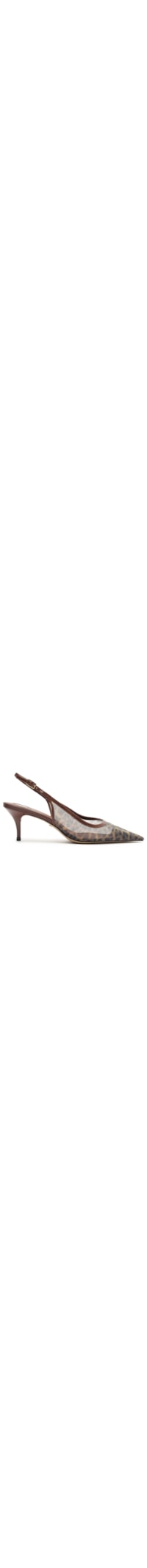 Scarpin Tela Salto Kitten Slingback - Animal Print