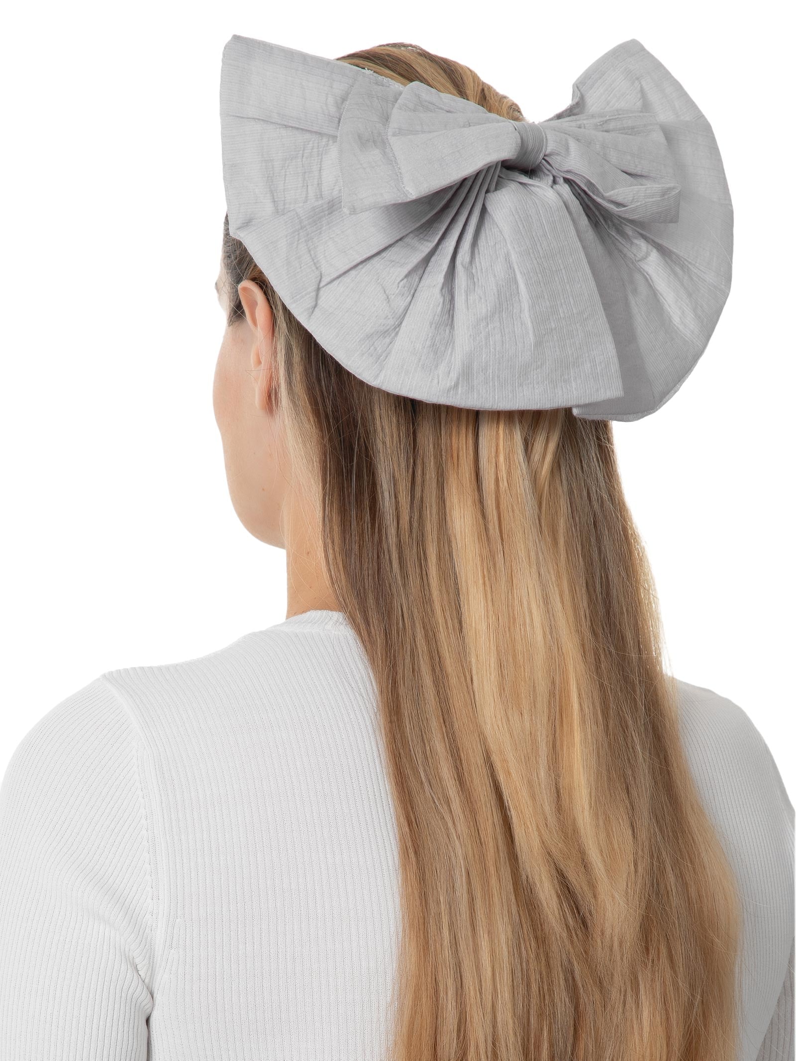 Scrunchie Com Laço Cinza Market 33