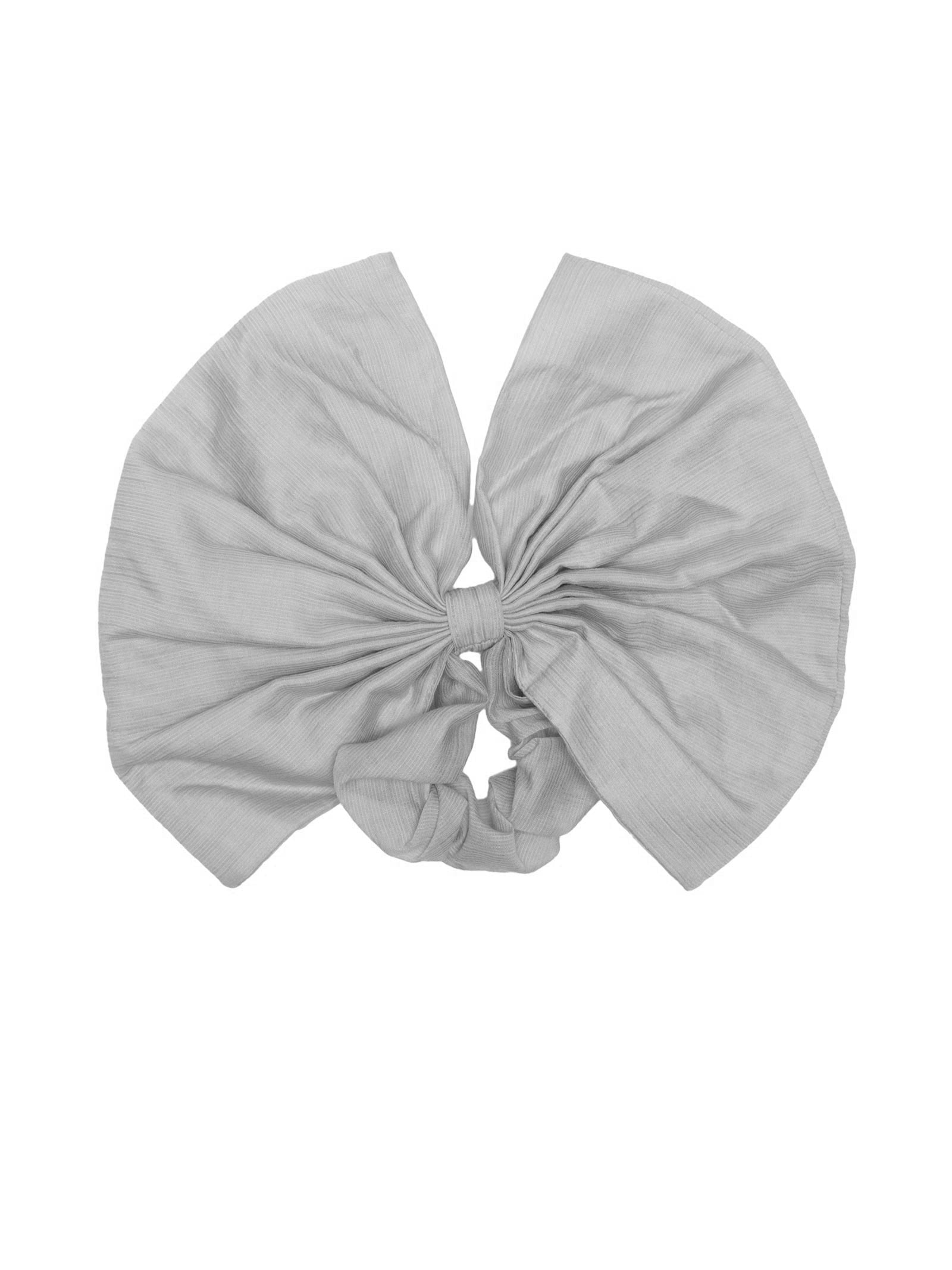 Scrunchie Com Laço Cinza Market 33