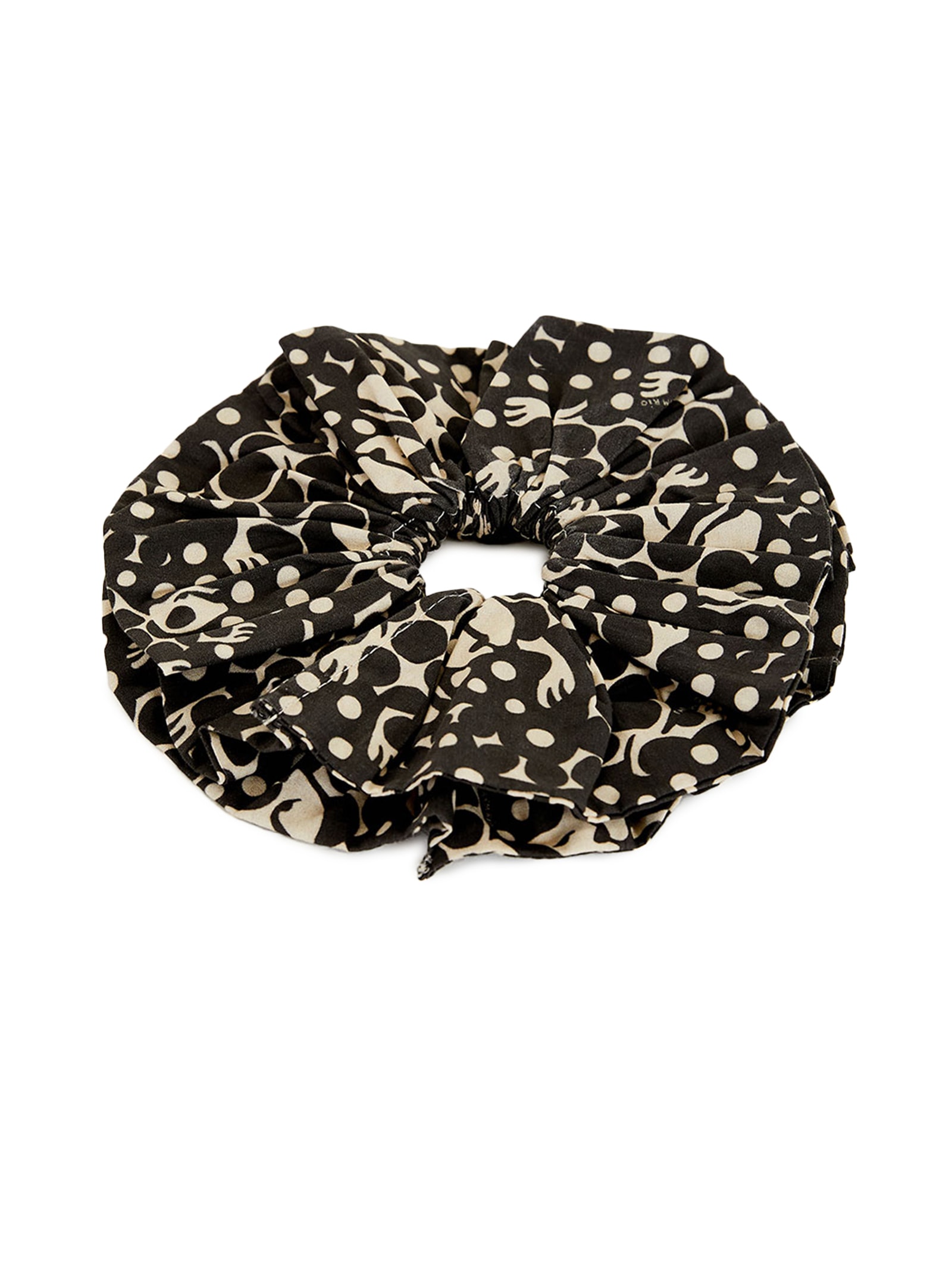 Scrunchie Onça Poá Preto Farm Etc