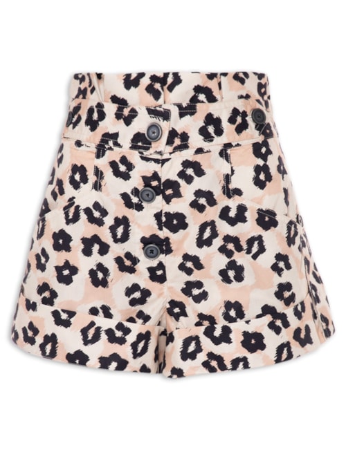 Short Aletas Floral Risca – Animal Print