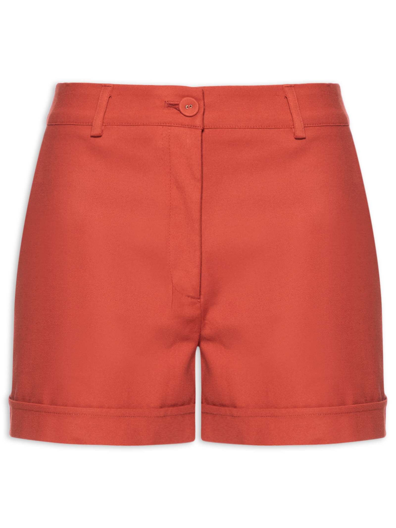 Short Alfaiataria Barra Virada Vermelho Maria Filó