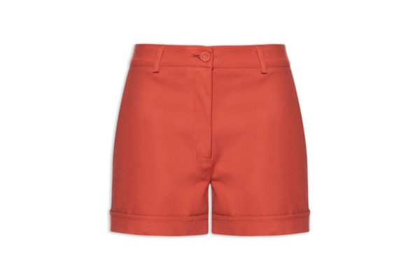 Short Alfaiataria Barra Virada - Vermelho