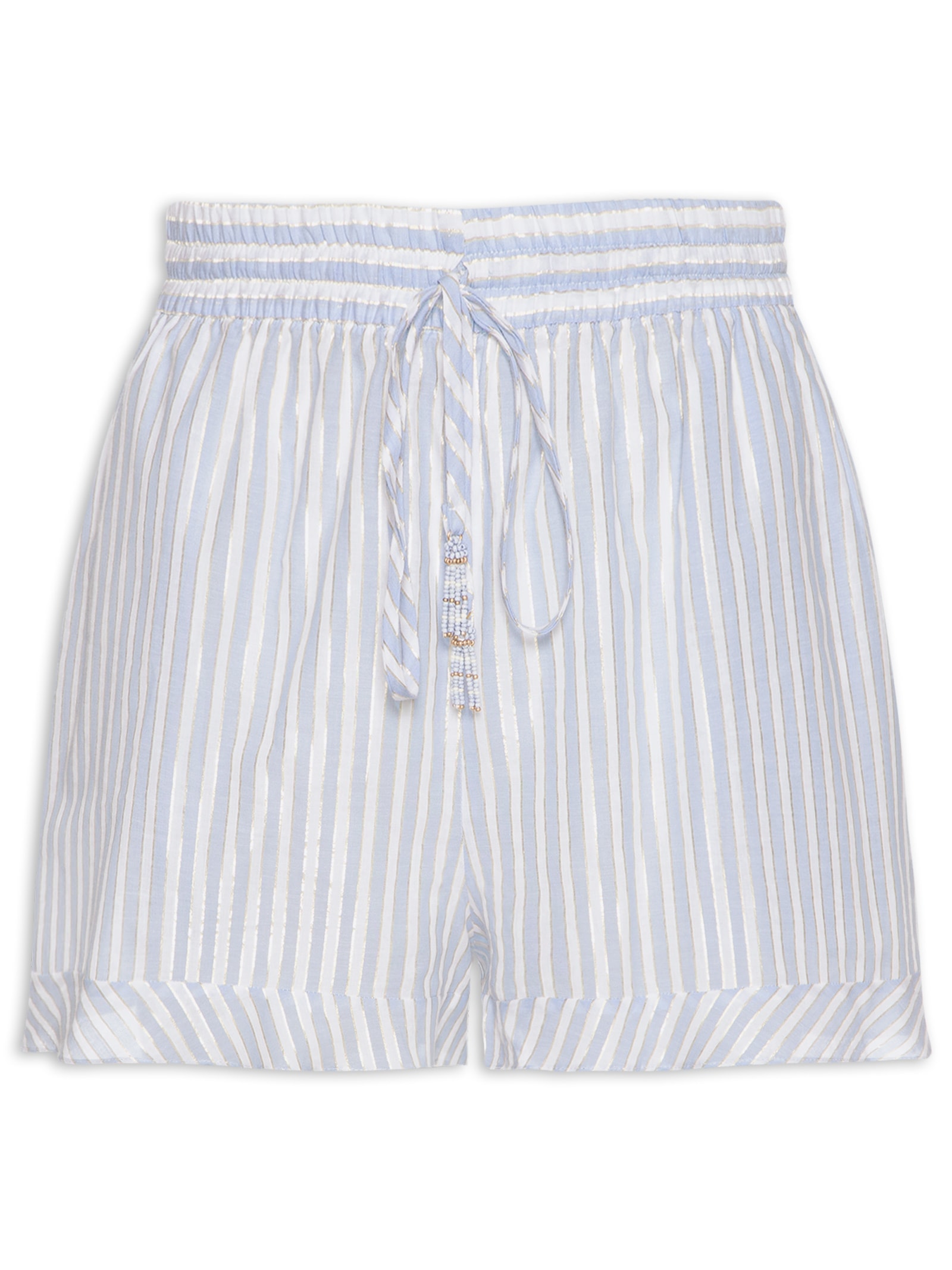 Short Algodão Listras Lurex Azul Dress To