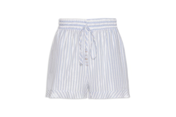 Short Algodão Listras Lurex - Azul