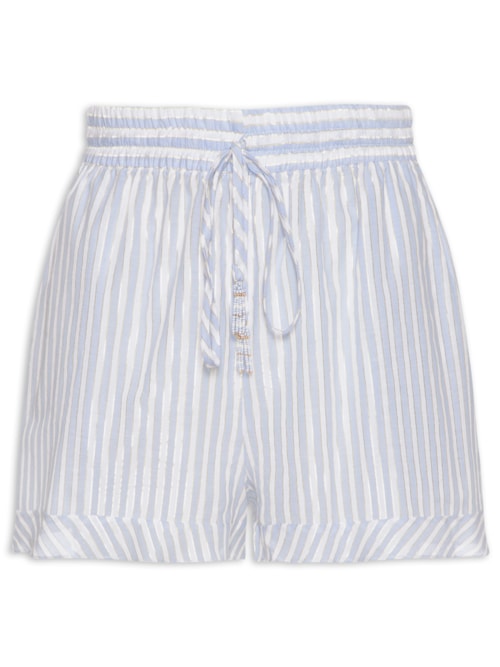 Short Algodão Listras Lurex – Azul